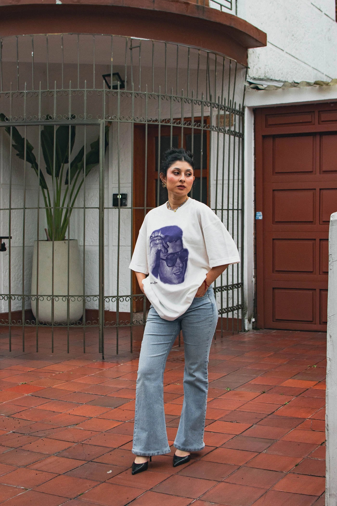 Camiseta Oversize Héctor Lavoe Blanca